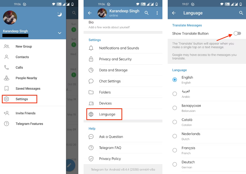 如何在 Telegram for Android 中使用翻译功能？