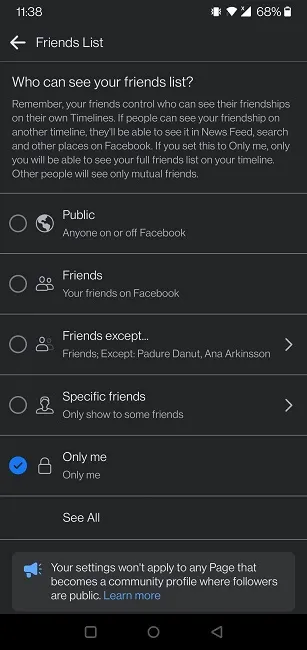 如何向他人隐藏您的Facebook好友列表？