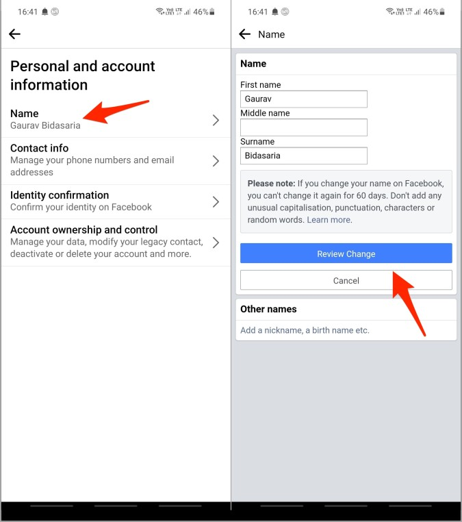 如何在Web、Android和iOS上更改Facebook个人资料名称